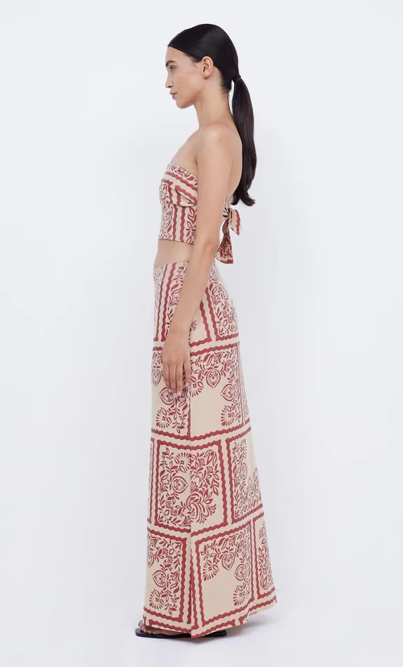 Women Tops Bec Bridge PALM BLISS STRAPLESS CROP Sahara Jacquard