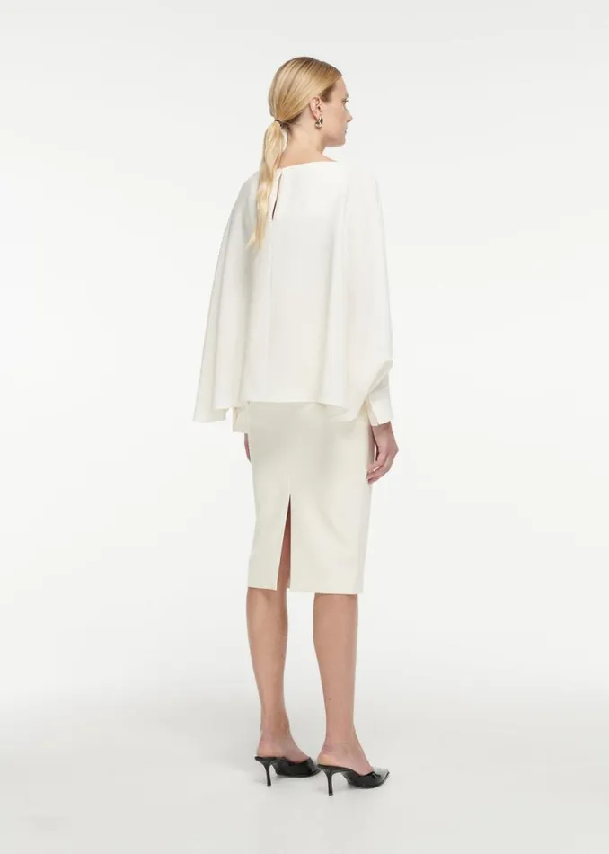 Women Tops Roland Mouret Long Sleeve Satin Crepe Top