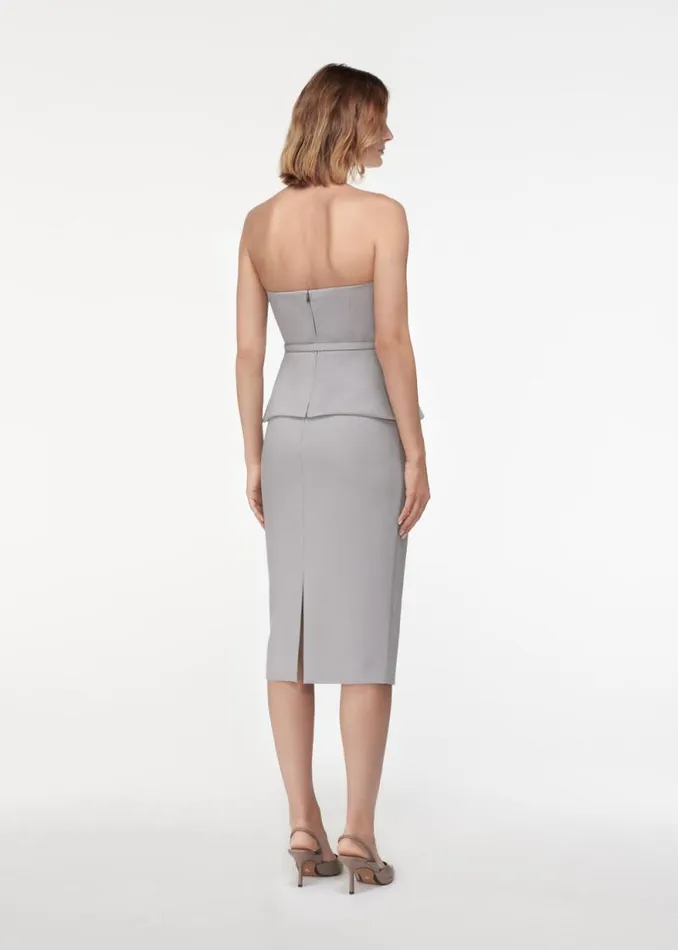 Women Tops Roland Mouret Strapless Crepe Peplum Top