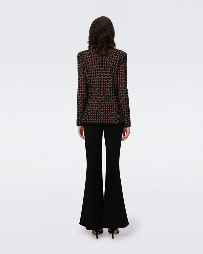 Women Trillian Knit Jacquard Jacket Tiny Stadium Geo Red DVF Jackets and Coats