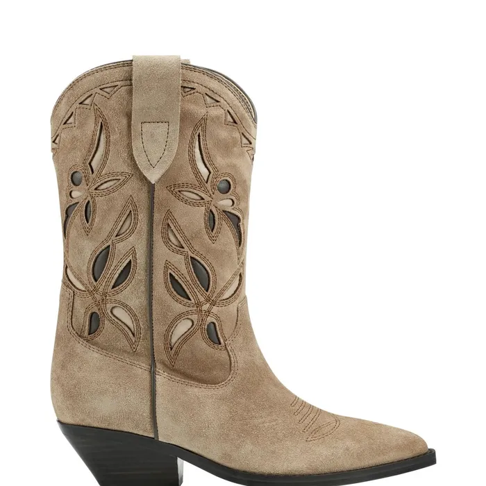Women Trista Western Boot Natural Suede Marc Fisher Boots and Booties