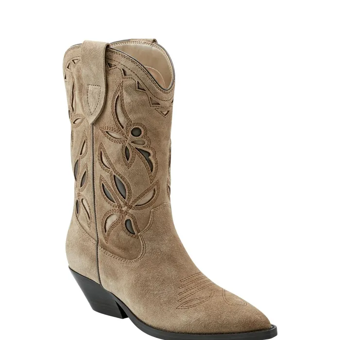 Women Trista Western Boot Natural Suede Marc Fisher Boots and Booties