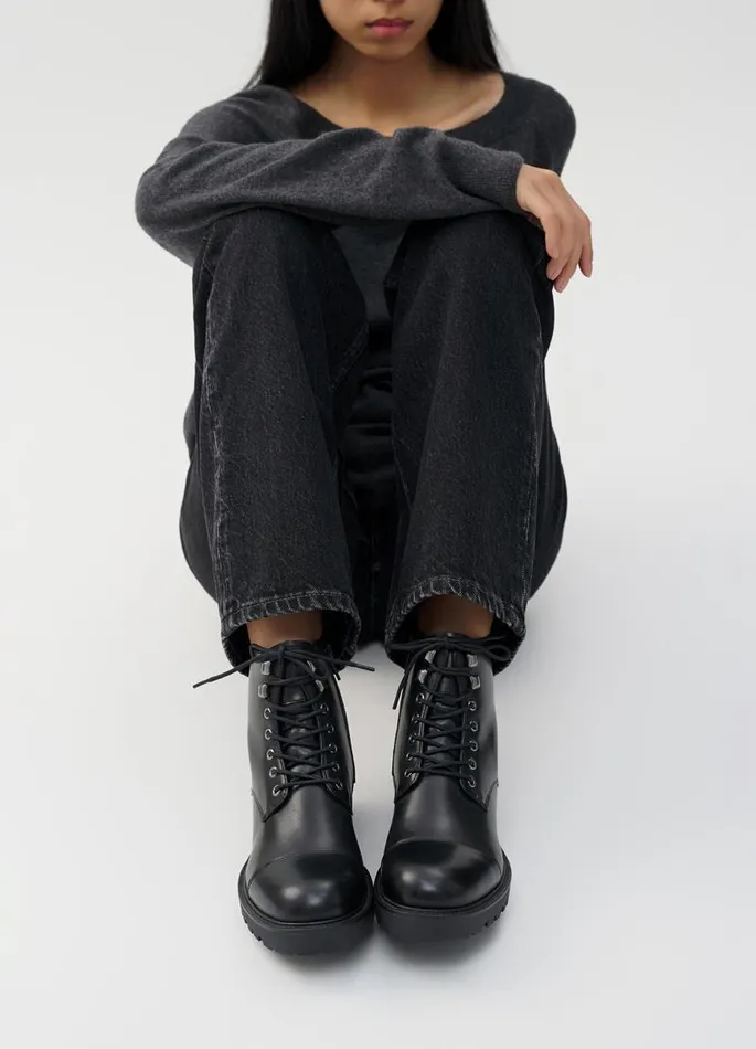 Women Vagabond Boots KENOVA BOOTS Black Leather