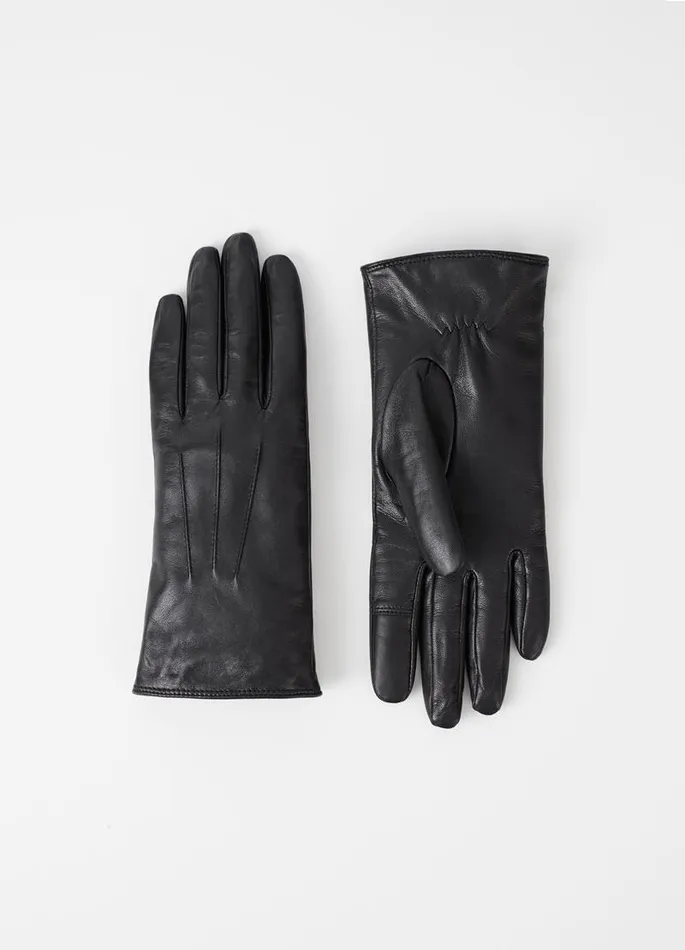 Women Vagabond Gloves CLASSIC GLOVE W Black Leather