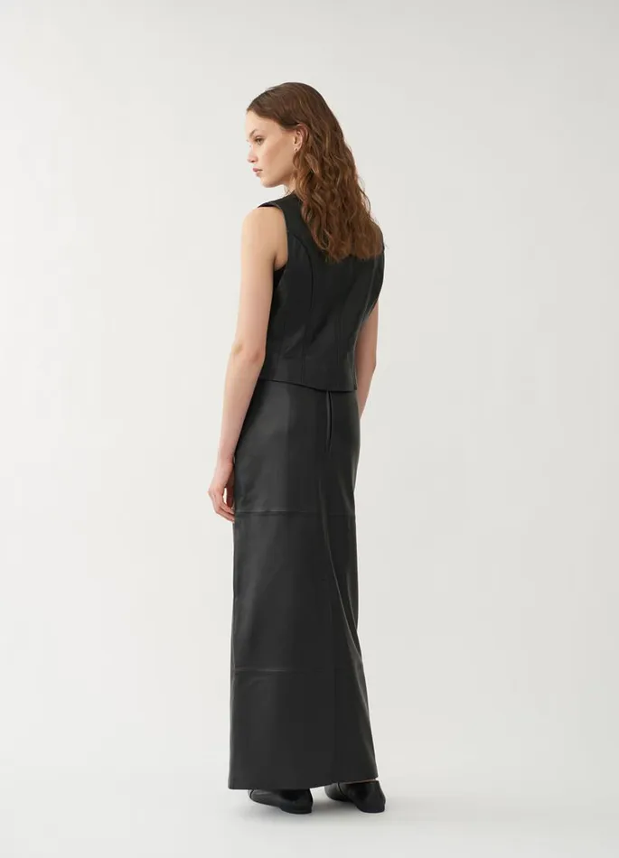Women Vagabond Leather Garments THE VEST Black Leather