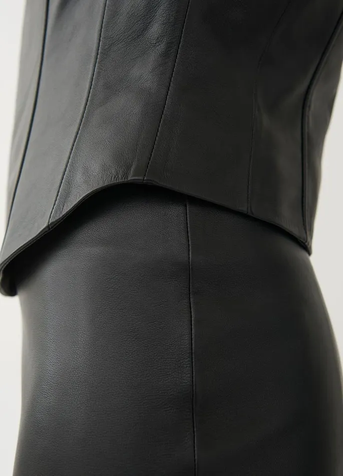 Women Vagabond Leather Garments THE VEST Black Leather