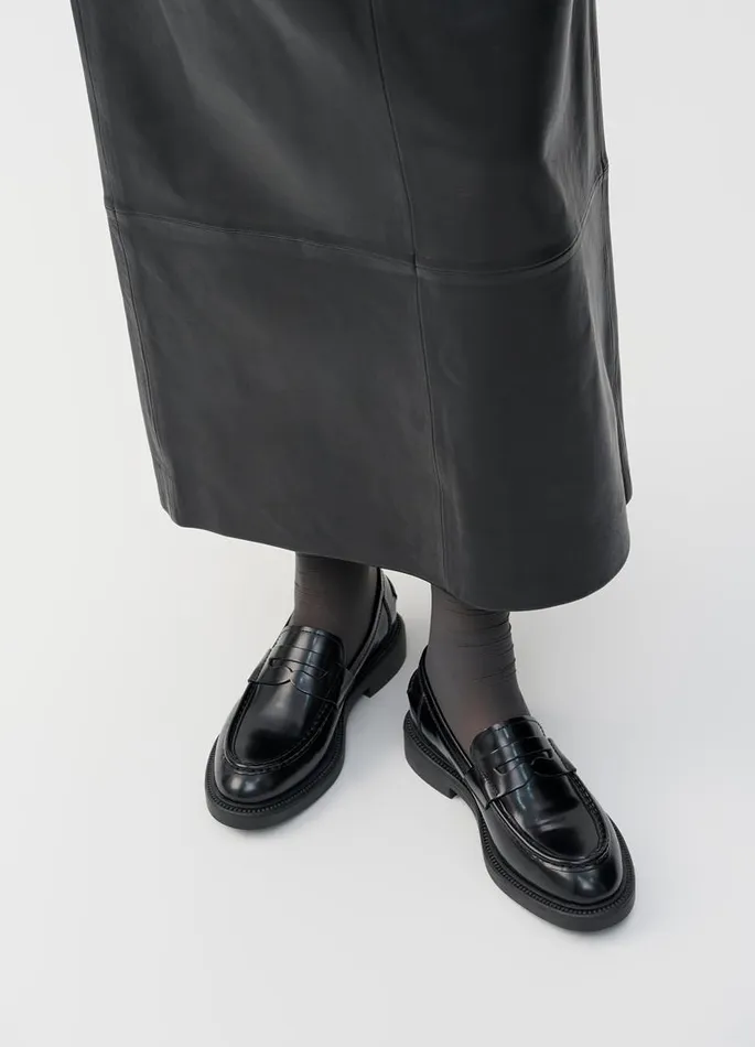 Women Vagabond Loafers ALEX W LOAFER Black Polished Leather