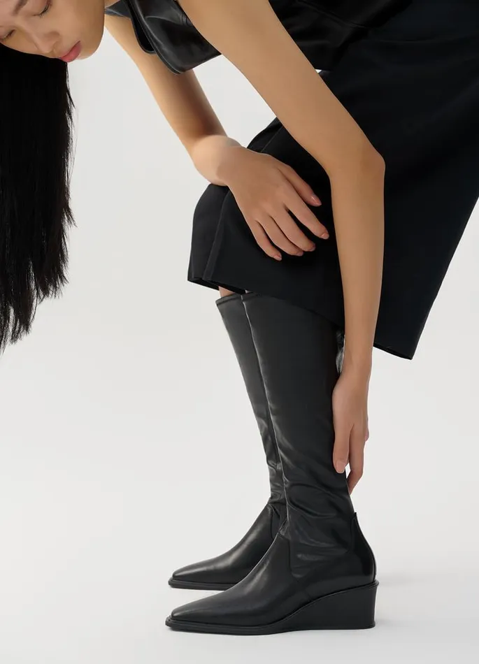 Women Vagabond Tall Boots AINO TALL BOOTS Black Leathercomb