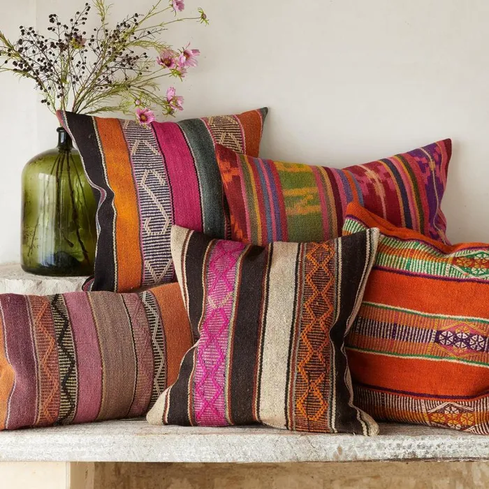 Women Vintage Bolivian Square Pillow Sundance Catalog Decor
