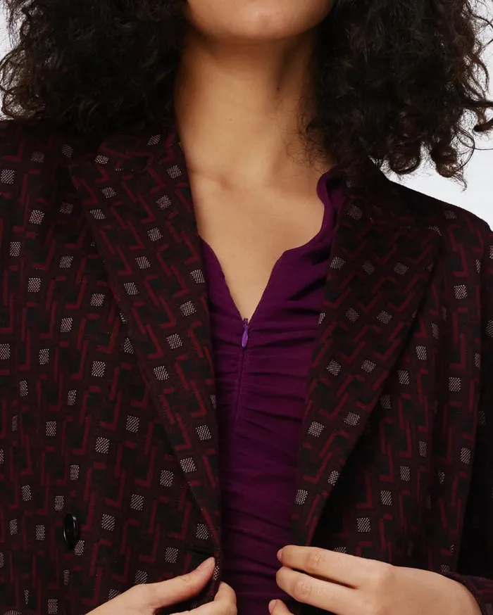 Women Virginia Jacket Tiny Vinyl Links Plum DVF Jackets and Coats