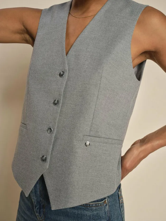 Women Waistcoats MOS MOSH MMElene Caia Vest Sharkskin