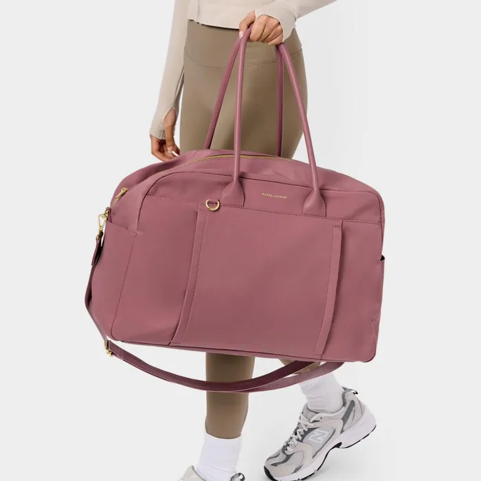 Women Weekend Bags Katie Loxton NylonLuxe Everyday Holdall In Deep Rose 8211 Weekend Bag