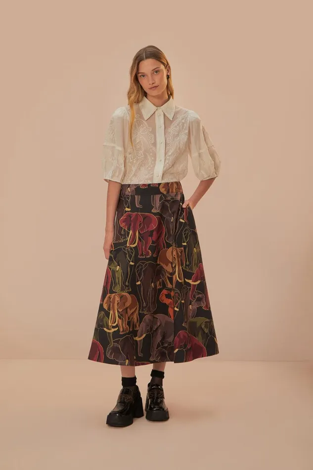 Women White Embroidered Short Sleeve Blouse White FARM Rio Blouses