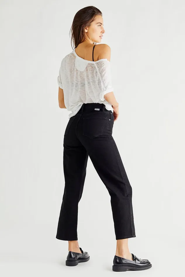 Women WideLeg Jeans Free People Boyish Mikey Jeans Black Beauty