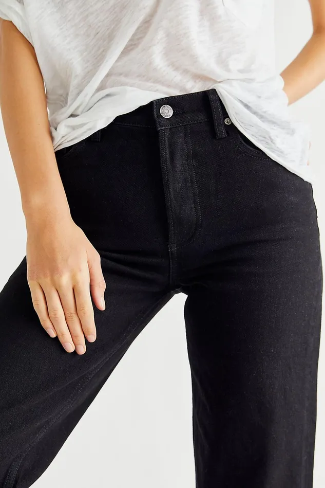 Women WideLeg Jeans Free People Boyish Mikey Jeans Black Beauty