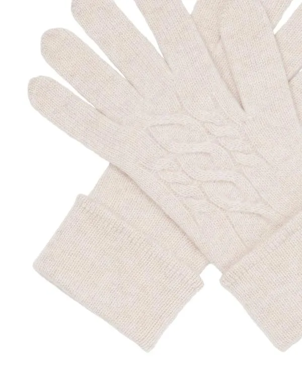 Women Women039s Cable Cashmere GlovesIn Heather Beige Brown Heather Beige Brown NPeal Gloves
