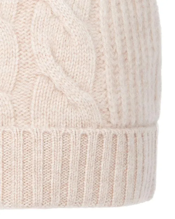Women Women039s Cable Rib Cashmere HatIn Heather Beige Brown Heather Beige Brown NPeal Hats