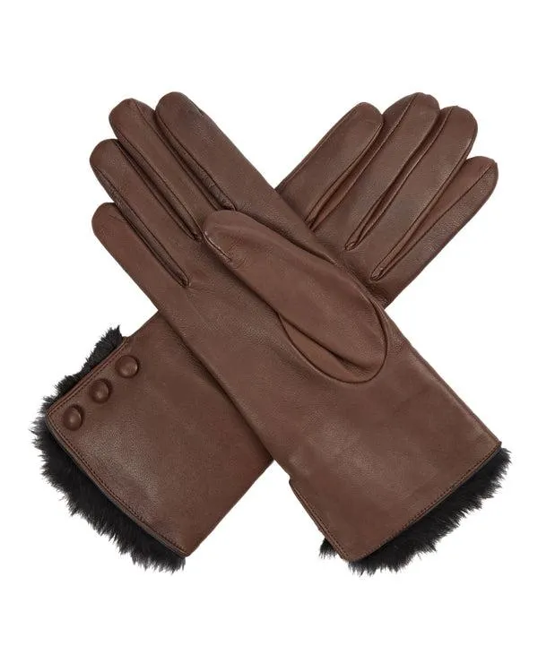 Women Women039s Fur Lined Leather GlovesIn Mocha Brown Mocha Brown NPeal Gloves