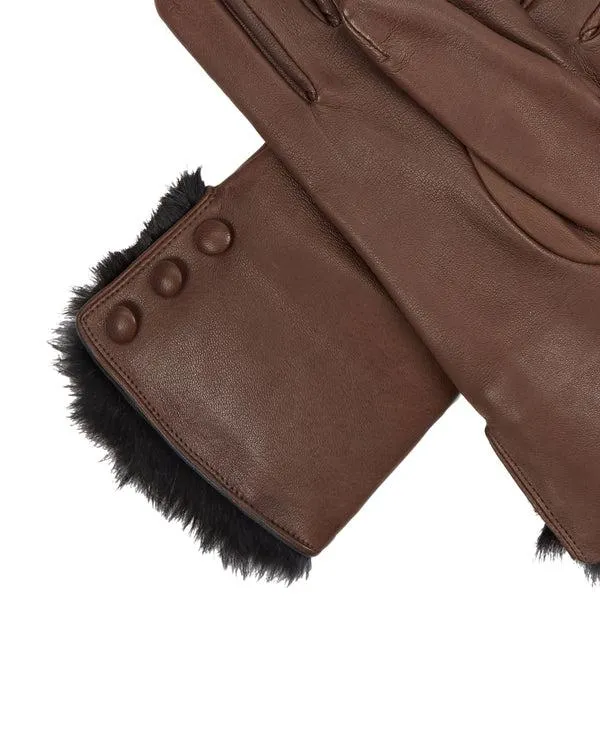 Women Women039s Fur Lined Leather GlovesIn Mocha Brown Mocha Brown NPeal Gloves