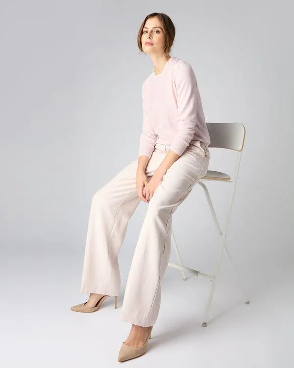 Women Women039s Round Neck Cashmere SweaterIn Quartz Pink Quartz Pink NPeal Round Necks