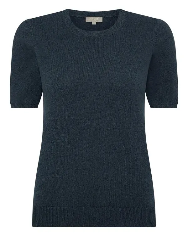 Women Women039s Round Neck Cashmere T ShirtIn Grigio Blue Grigio Blue NPeal Tops and Tshirts