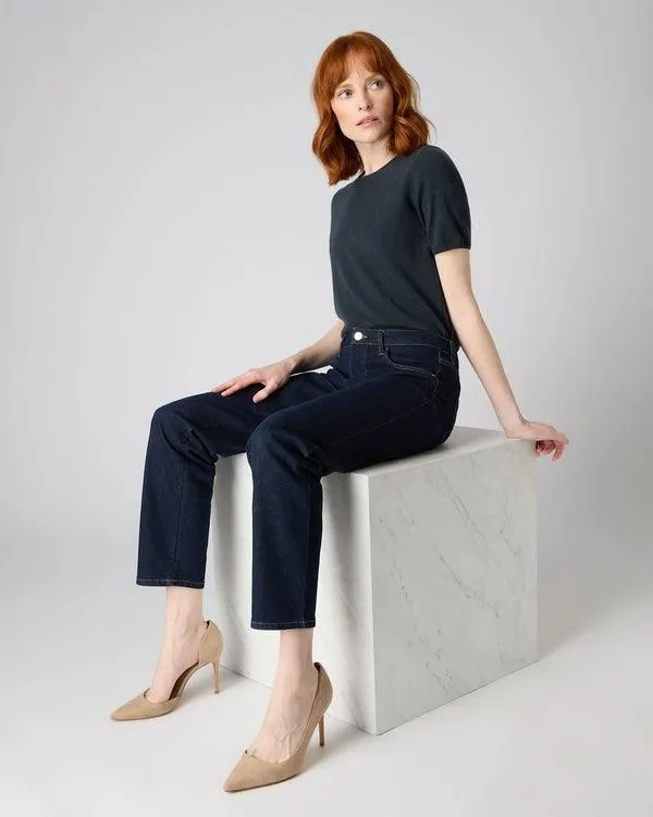 Women Women039s Round Neck Cashmere T ShirtIn Grigio Blue Grigio Blue NPeal Tops and Tshirts