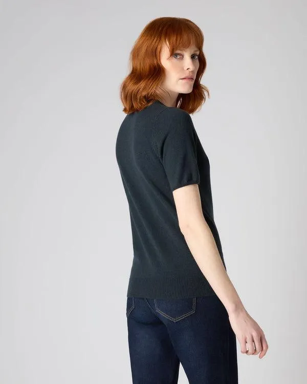 Women Women039s Round Neck Cashmere T ShirtIn Grigio Blue Grigio Blue NPeal Tops and Tshirts