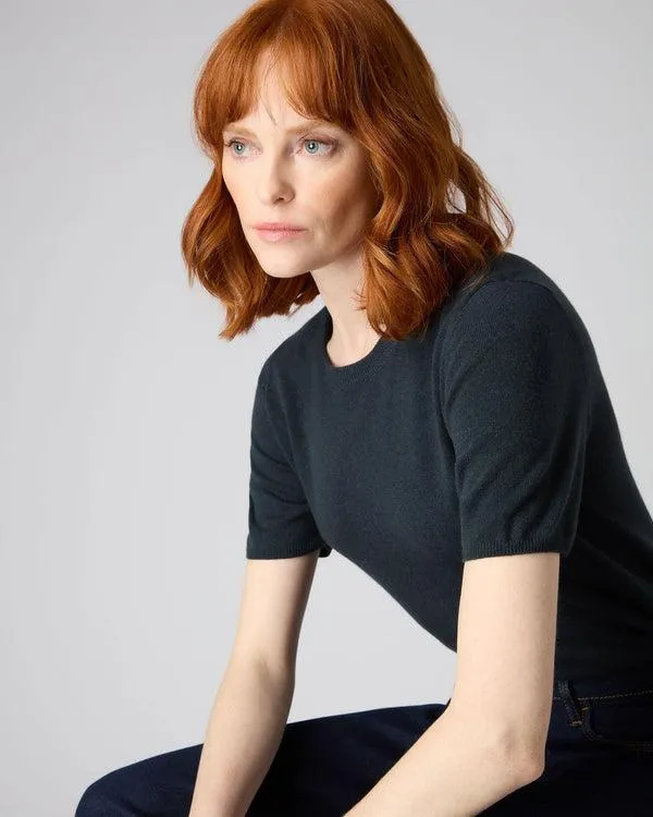 Women Women039s Round Neck Cashmere T ShirtIn Grigio Blue Grigio Blue NPeal Tops and Tshirts
