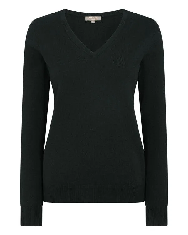 Women Women039s V Neck Cashmere SweaterIn Dark Green Dark Green NPeal V Necks