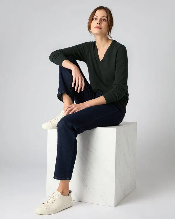 Women Women039s V Neck Cashmere SweaterIn Dark Green Dark Green NPeal V Necks