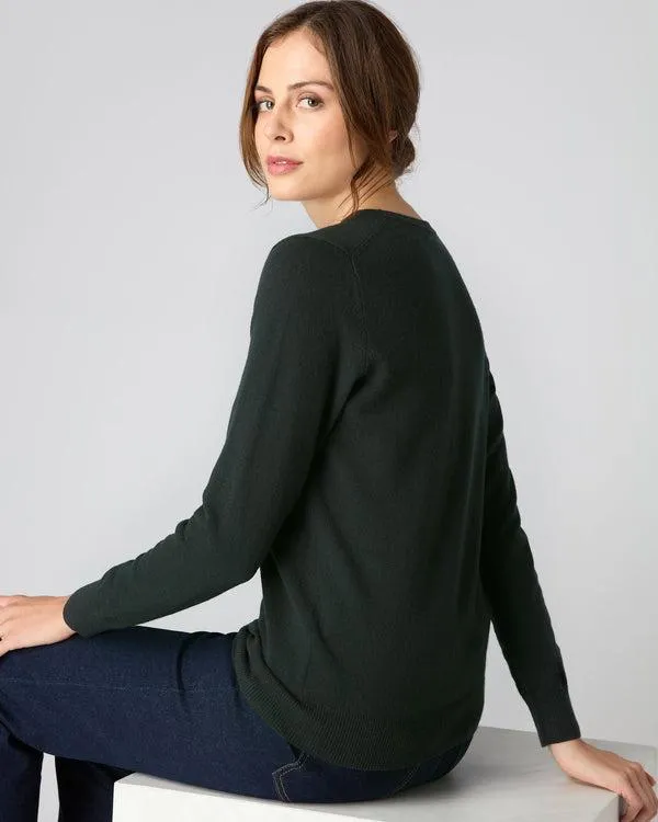Women Women039s V Neck Cashmere SweaterIn Dark Green Dark Green NPeal V Necks