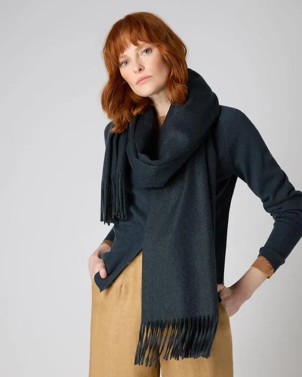 Women Women039s Woven Cashmere ShawlIn Grigio Blue Grigio Blue NPeal Pashminas Wraps and Shawls
