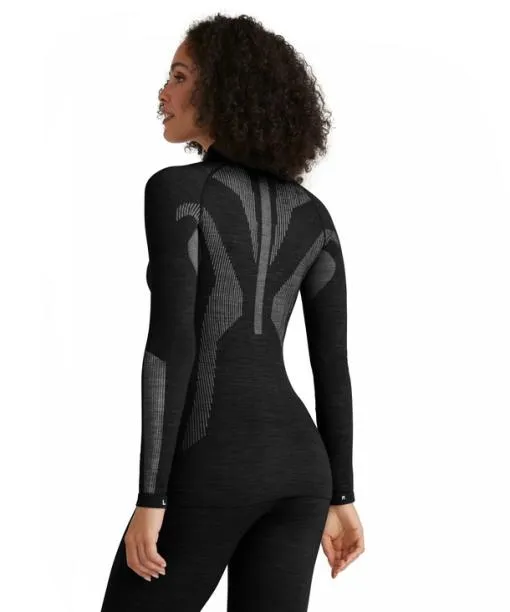 Women Women Long Sleeve Shirt WoolTech Black FALKE Long Sleeve Shirts