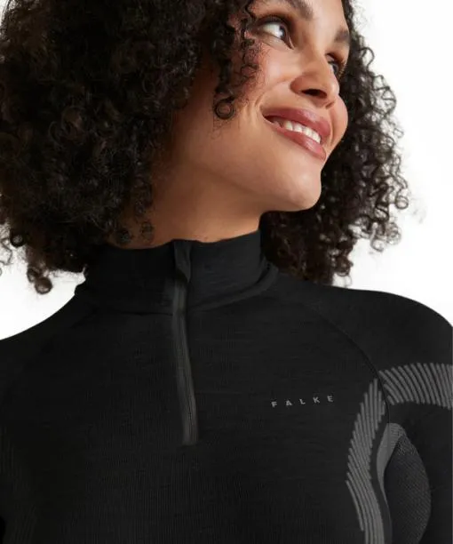 Women Women Long Sleeve Shirt WoolTech Black FALKE Long Sleeve Shirts