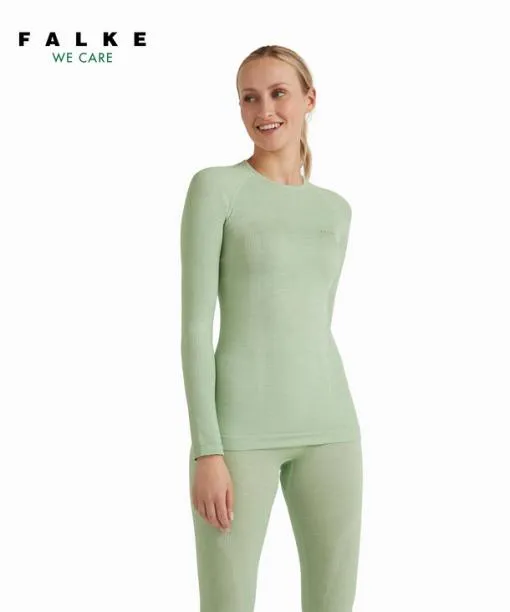 Women Women Long Sleeve Shirt WoolTech Quiet Green FALKE Long Sleeve Shirts