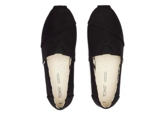 Women WomenAlpargata Black Recycled Cotton Canvas Black TOMS Alpargatas