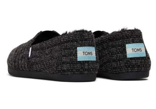 Women WomenAlpargata Black Rib Knit With Faux Fur Rib Knit Black TOMS Alpargatas