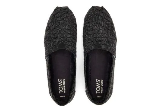 Women WomenAlpargata Black Rib Knit With Faux Fur Rib Knit Black TOMS Alpargatas