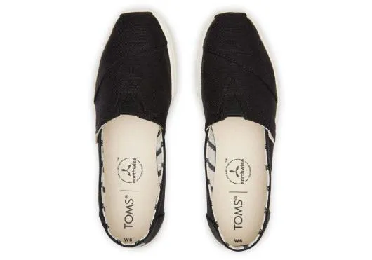 Women WomenAlpargata Cupsole Black Heritage Canvas Slip On Black TOMS Alpargatas