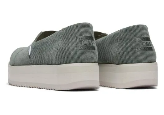 Women WomenAlpargata Green Corduroy Midform Espadrille Corduroy Bonsai Green TOMS Alpargatas