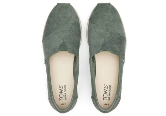 Women WomenAlpargata Green Corduroy Midform Espadrille Corduroy Bonsai Green TOMS Alpargatas