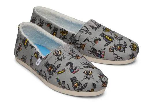 Women WomenAlpargta Party Animals With Faux Fur Drizzle Grey TOMS Exclusives
