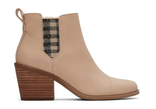 Women WomenEverly Sand Leather Plaid Heeled Boot Sand TOMS Boots and Booties