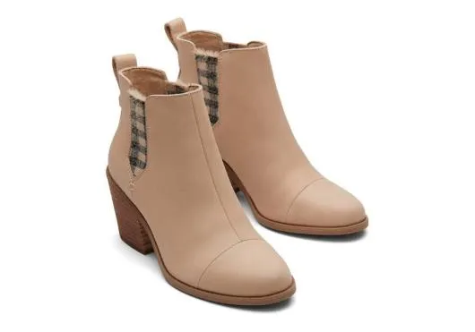 Women WomenEverly Sand Leather Plaid Heeled Boot Sand TOMS Boots and Booties