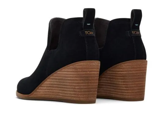 Women WomenKallie Black Suede Wedge Boot Wide Width Black Wide TOMS Boots and Booties