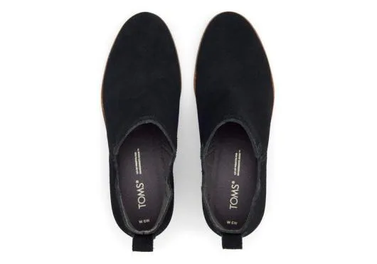 Women WomenKallie Black Suede Wedge Boot Wide Width Black Wide TOMS Boots and Booties