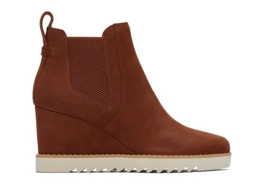Women WomenMaddie Brown Nubuck Wedge Boot Dark Brown TOMS Boots and Booties