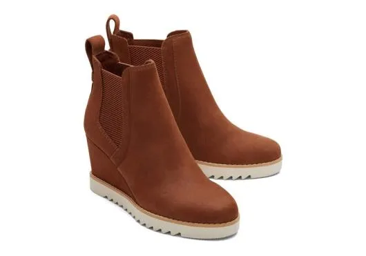 Women WomenMaddie Brown Nubuck Wedge Boot Dark Brown TOMS Boots and Booties