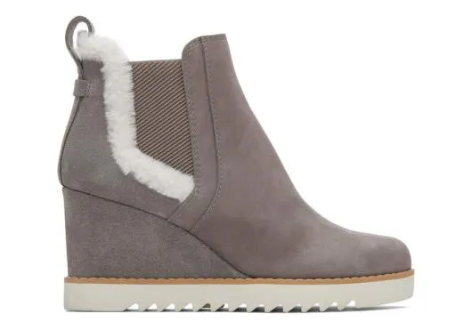 Women WomenMaddie Grey Nubuck Wedge Boot Cement Grey TOMS Boots and Booties