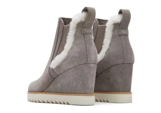 Women WomenMaddie Grey Nubuck Wedge Boot Cement Grey TOMS Boots and Booties